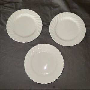 Johnson Bros Snowhite Regency White Swirl Saucer Plates set of 3 England